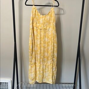 Abercrombie & Fitch Yellow and White Ruffled Tiered Sundress